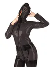 Sheer Hooded Catsuit Skinsuit Wetlook Unitard PVC Plastic Front Zipper Open Crotch Jumpsuits Long Sleeve See Through Catsuitsuit Clearcostumes Zentai Second-skin Costume