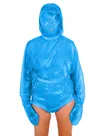 Woman's Masked Hooded Long Sleveespvc Jumpsuit Back Zipper Plastic Elastic Catsuitsuit Nightclub Halloween Cosplay Costume Zentai Second-skin Costume
