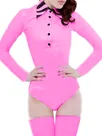 Skinsuit Wetlook Unitard PVC Office Work White Black Catsuitsuit Wet Look Gothiclong Sleeve OL Shirt Jumpsuit Buttons Body Blouse Suit Zentai Second-skin Costume Skinsuit Wetlook Unitard PVC Office Work White Black Catsuitsuit Wet Look Gothiclong Sleeve OL Shirt Jumpsuit Buttons Body Blouse Suit Zentai Second-skin Costume