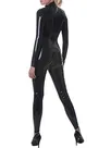 Plus Size Skinsuit Wetlook Unitard PVC Zipper to Crotch Jumpsuit Women Long Sleeve Catsuit Zentai Second-skin Costume