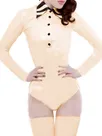 Skinsuit Wetlook Unitard PVC Office Work White Black Catsuitsuit Wet Look Gothiclong Sleeve OL Shirt Jumpsuit Buttons Body Blouse Suit Zentai Second-skin Costume Skinsuit Wetlook Unitard PVC Office Work White Black Catsuitsuit Wet Look Gothiclong Sleeve OL Shirt Jumpsuit Buttons Body Blouse Suit Zentai Second-skin Costume
