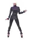 Black with Frills Catsuit Suit Long Puffed Sleeves Rubber Jumpsuit Skinsuit Wetlook Unitard PVC Overall Gothic Catsuit with Ruffles Zentai Second-skin Costume