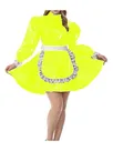 Second Skin Wetlook PVC Puff Sleeve Adult Maid Dress Kawaii Lolita Gothic Fetish Cross-dresser Dress Party Halloween Costume Lockable Dresses
