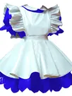 Second Skin Exotic Maid Cosplay Wetlook PVC Uniform Women Wetlook Wetlook PVC Short Puff Sleeve Mini Dress French Maid Costume Lolita Apron Dress