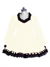 Second Skin Cute Women's Lolita Wetlook PVC Dress Sweet Black Lace Vinyl Dress Lockable Maid Uniform Gothic Long Sleeve Fetish Cross-dresser Dress