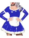 Second Skin Women Long Sleeve Wet Look Shiny Wetlook PVC Maid Dress Maids Halloween Cosplay Costume Fetish Cross-dresser Dresses with Apron Second Skin Women Long Sleeve Wet Look Shiny Wetlook PVC Maid Dress Maids Halloween Cosplay Costume Fetish Cross-dresser Dresses with Apron