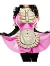Second Skin Men Women Wet Look Shiny Wetlook PVC French Maid Dress Short Puff Sleeve Apron with Large Ruffles Trims Maid Dress Cosplay Costumes