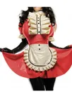 Second Skin Men Women Wet Look Shiny Wetlook PVC French Maid Dress Short Puff Sleeve Apron with Large Ruffles Trims Maid Dress Cosplay Costumes