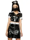 Second Skin Womens Nurse Cosplay Uniform Short Sleeve Zip-up Crop Tops Mini Skirt Hatpvcdress Sets Fetish Suits Second Skin Womens Nurse Cosplay Uniform Short Sleeve Zip-up Crop Tops Mini Skirt Hatpvcdress Sets Fetish Suits