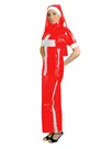 Second Skin Adultsnaughty Nun Cosplay Costumes Slim Short Sleeve Long Pencil Dress with Headscarf Forhalloween Fancy Dress Second Skin Adultsnaughty Nun Cosplay Costumes Slim Short Sleeve Long Pencil Dress with Headscarf Forhalloween Fancy Dress