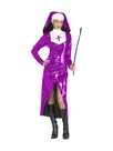 Second Skin Halloween Nun Fancy Dress Female High Collar Front Slit Nun Uniform with Headgear Raves Party Role Play Wet Look Shiny Wetlook PVC Nun Outfits Second Skin Halloween Nun Fancy Dress Female High Collar Front Slit Nun Uniform with Headgear Raves Party Role Play Wet Look Shiny Wetlook PVC Nun Outfits