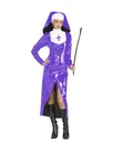 Second Skin Halloween Nun Fancy Dress Female High Collar Front Slit Nun Uniform with Headgear Raves Party Role Play Wet Look Shiny Wetlook PVC Nun Outfits Second Skin Halloween Nun Fancy Dress Female High Collar Front Slit Nun Uniform with Headgear Raves Party Role Play Wet Look Shiny Wetlook PVC Nun Outfits