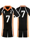Zentai Second Skin Uno High School Volleyball Division Volleyball Junior Short Sleeves Tops Shorts Set Cartoon Anime Cos Ball Costume
