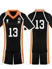 Zentai Second Skin Uno High School Volleyball Division Volleyball Junior Short Sleeves Tops Shorts Set Cartoon Anime Cos Ball Costume
