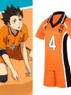 Zentai Second Skin Uno High School Volleyball Division Volleyball Junior Short Sleeves Tops Shorts Set Cartoon Anime Cos Ball Costume