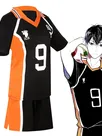 Zentai Second Skin Uno High School Volleyball Division Volleyball Junior Short Sleeves Tops Shorts Set Cartoon Anime Cos Ball Costume