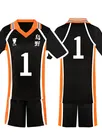 Zentai Second Skin Uno High School Volleyball Division Volleyball Junior Short Sleeves Tops Shorts Set Cartoon Anime Cos Ball Costume