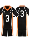 Zentai Second Skin Uno High School Volleyball Division Volleyball Junior Short Sleeves Tops Shorts Set Cartoon Anime Cos Ball Costume
