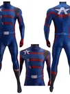 Second Skin Captain America Costume Captain America Cosplay Zentai Costume Film and Tv Cosplay Zentai Costume All Wrapped Tights