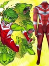 Second Skin Comic Book Hero Beast Boy Cosplay Zentai Costume Beast Boy Cosplay Zentai Costume Halloween Costume