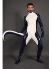 Male Latex Inflatable Tail Cosplay Costume Catsuit Second-skin Clothing