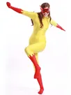 Red and Yellow Firestar Catsuit Skinsuit Lycra Spandex Zentai Skin Suit Superheros Costume