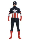 Second Skin Black Lycra Spandex Catstuit Captain America Zentai Suits Halloween Costumes