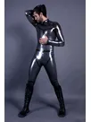 Men Back Zipper Latex Catsuit Second-skin Clothing