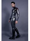 Men Back Zipper Latex Catsuit Second-skin Clothing