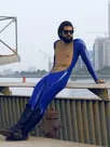 Men Breast-baring Latex Catsuit Second-skin Clothing