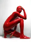 Second Skin Fullbody Catsuit Solid Latex Wetlook Skin Suit