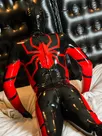 Red Black Spiderman Costume Latex Catsuit Second-skin Clothing