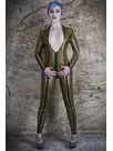Bust Leakage Slim Latex Catsuit Second-skin Clothing