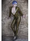 Bust Leakage Slim Latex Catsuit Second-skin Clothing