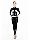 Black Body White Bust Slim Latex Catsuit Second-skin Clothing Black Body White Bust Slim Latex Catsuit Second-skin Clothing