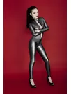 Women Wetlook Shining Front Zipper Latex Catsuit Second-skin Clothing