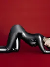 Women Wetlook Shining Front Zipper Latex Catsuit Second-skin Clothing