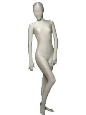 Supply Greyish White Lycra Spandex Morph Unitard Second Skin Zentai Unitard Second Skin Suit