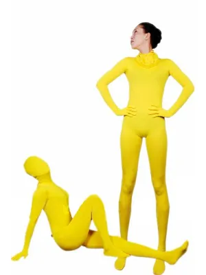 Supply Cool Yellow Lycra Spandex Morph Zentai Unisex Zentai Unitard Second Skin Suit
