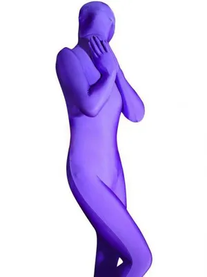 Supply Cheap Purple Lycra Spandex Morph Zentai Unisex Zentai Unitard Second Skin Suit