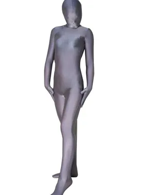 Supply Top Unicolor Fullbody Silver Grey Lycra Spandex Morph Zentai Unisex Zentai Unitard Second Skin Suit