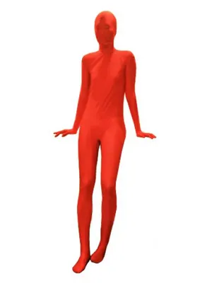Red Lycra Silk Unisex Zentai Unitard Second Skin Suit