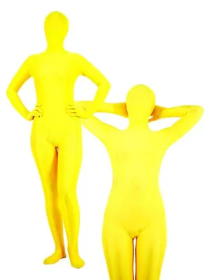 Supply Popular Yellow Lycra Spandex Morph Zentai Unisex Zentai Unitard Second Skin Suit