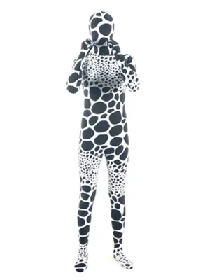 Supply White Black Dot Lycra Spandex Unitard Second Skin Zentai Unisex Zentai Suit Holiday Costume