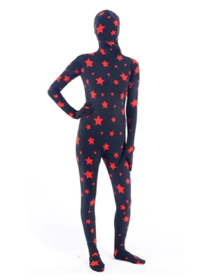 Supply Red Star Lycra Spandex Unitard Second Skin Zentai Unisex Zentai Suit Holiday Costume