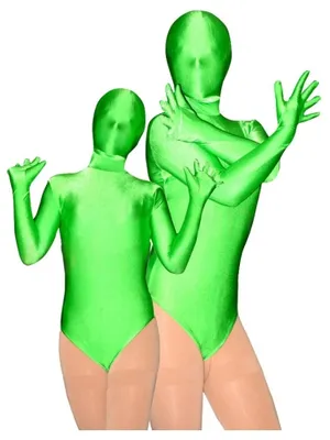 Supply Half Length Green Lycra Spandex Morph Zentai Unisex Leotard Catsuit Unitard Second Skin Clothing
