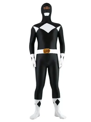 Black and White Lycra Spandex Skinsuit Unisex Super Hero Superhero Zentai Catsuit Second Skin Clothing