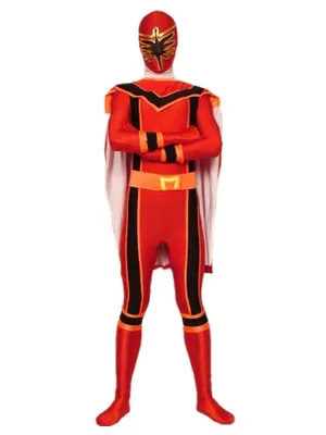 Red Mahou Sentai Magiranger Power Rangers Costume Lycra Spandex Skinsuit Super Hero Superhero Zentai Catsuit Second Skin Clothing
