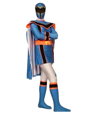 Blue Mahou Sentai Magiranger Costume Lycra Spandex Skinsuit Super Hero Superhero Zentai Catsuit Second Skin Clothing