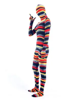 Supply Unitard Second Skin Quality Colorful Stripe Lycra Zentai Suit Unisex Breathable Zentai